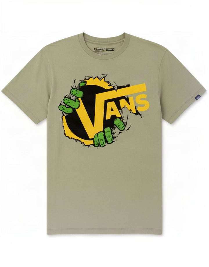 Vans Mens Graphic T-Shirt Top Small Grey Cotton