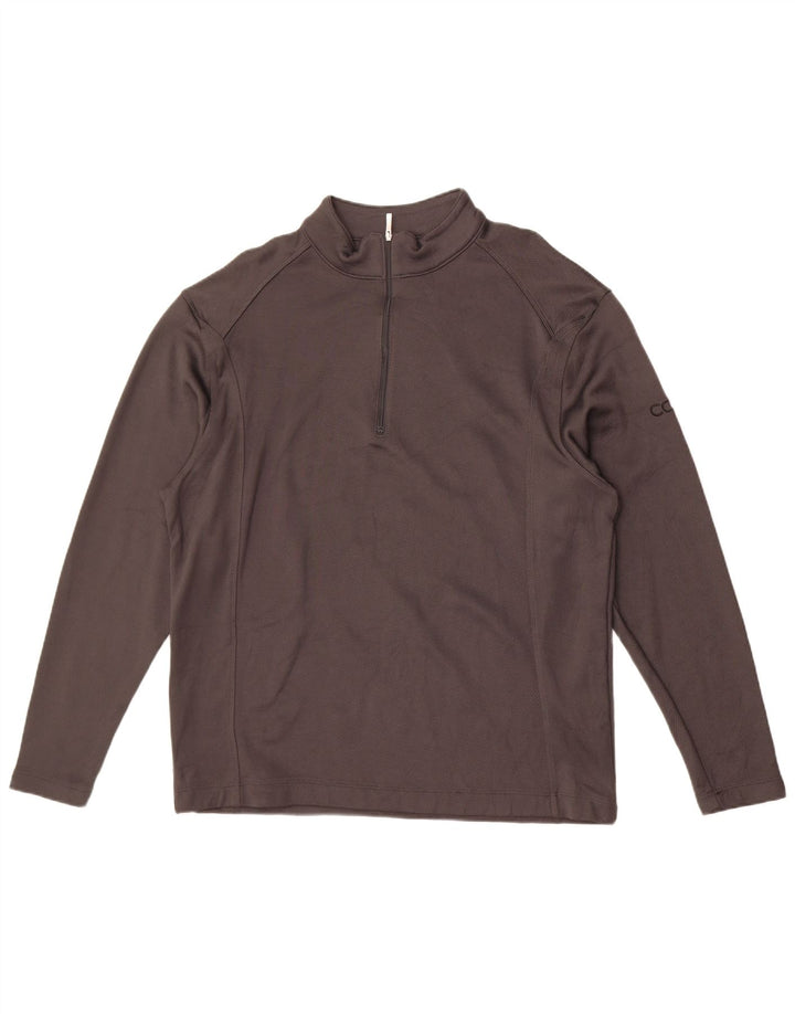 Nike Mens Zip Neck Pullover Tracksuit Top Large Black Cotton