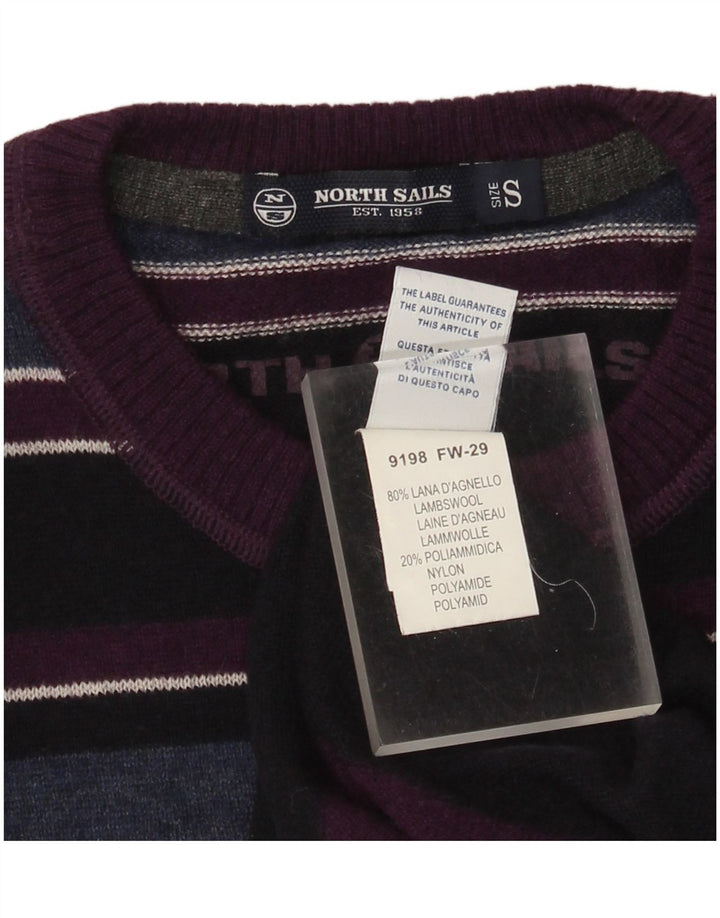 North Sails Mens Crew Neck Jumper Sweater Small Multicoloured Striped Wool