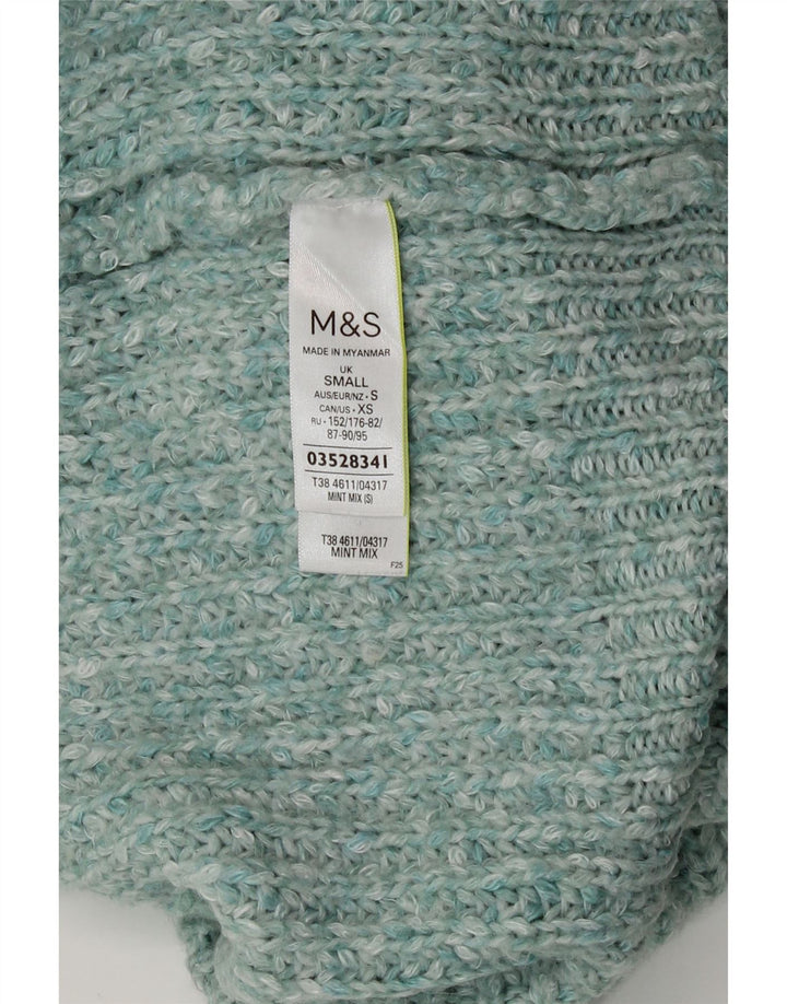 Marks & Spencer Womens Turtle Neck Jumper Sweater UK 10 Small Turquoise