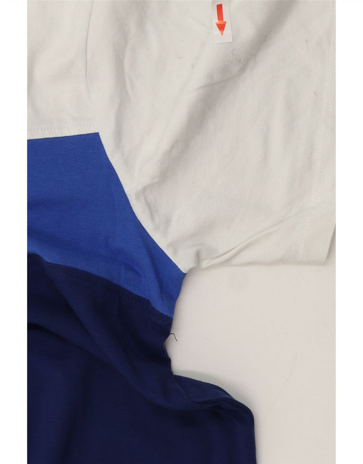 Gas Mens T-Shirt Top Large Blue Colourblock Cotton