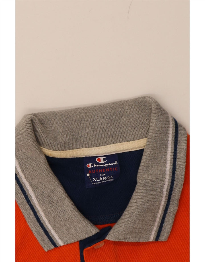 CHAMPION Mens Polo Shirt XL Orange Cotton Classic Vintage Champion and Second-Hand Champion from Messina Hembry 