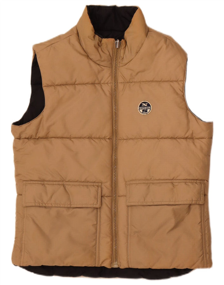 North Sails Mens Reversible Padded Gilet UK 36 Small Black Polyamide