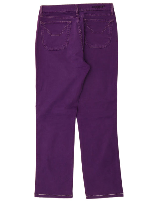 Jeckerson Womens Straight Casual Trousers W31 L29 Purple Cotton