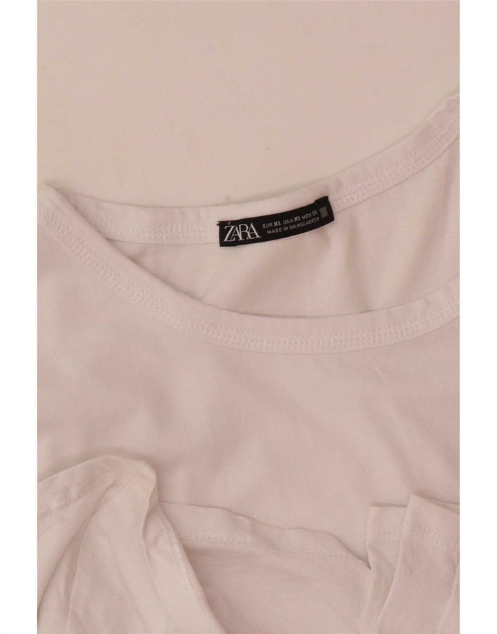Zara Womens Top Long Sleeve UK 18 XL White
