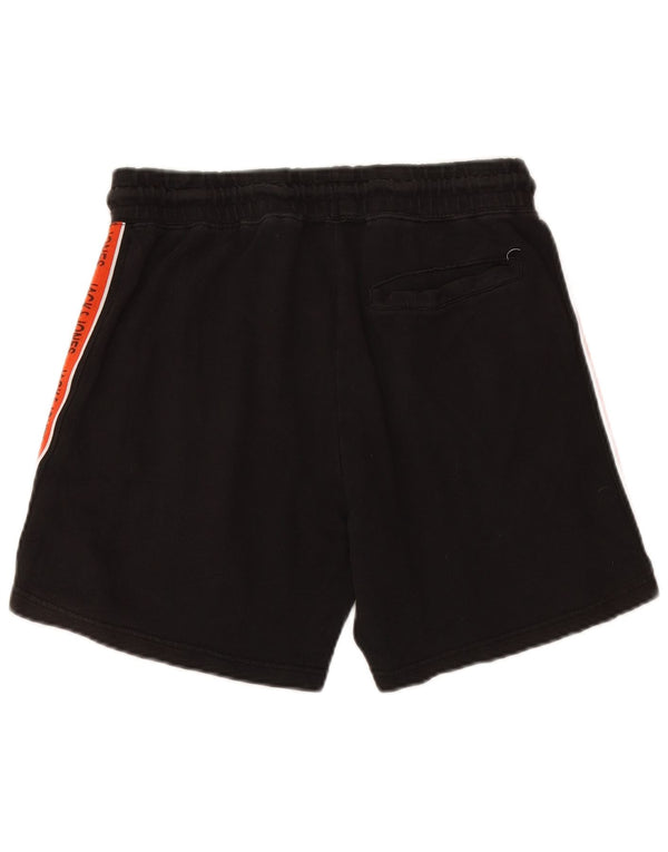 JACK & JONES Mens Graphic Sport Shorts Medium Black Colourblock Cotton