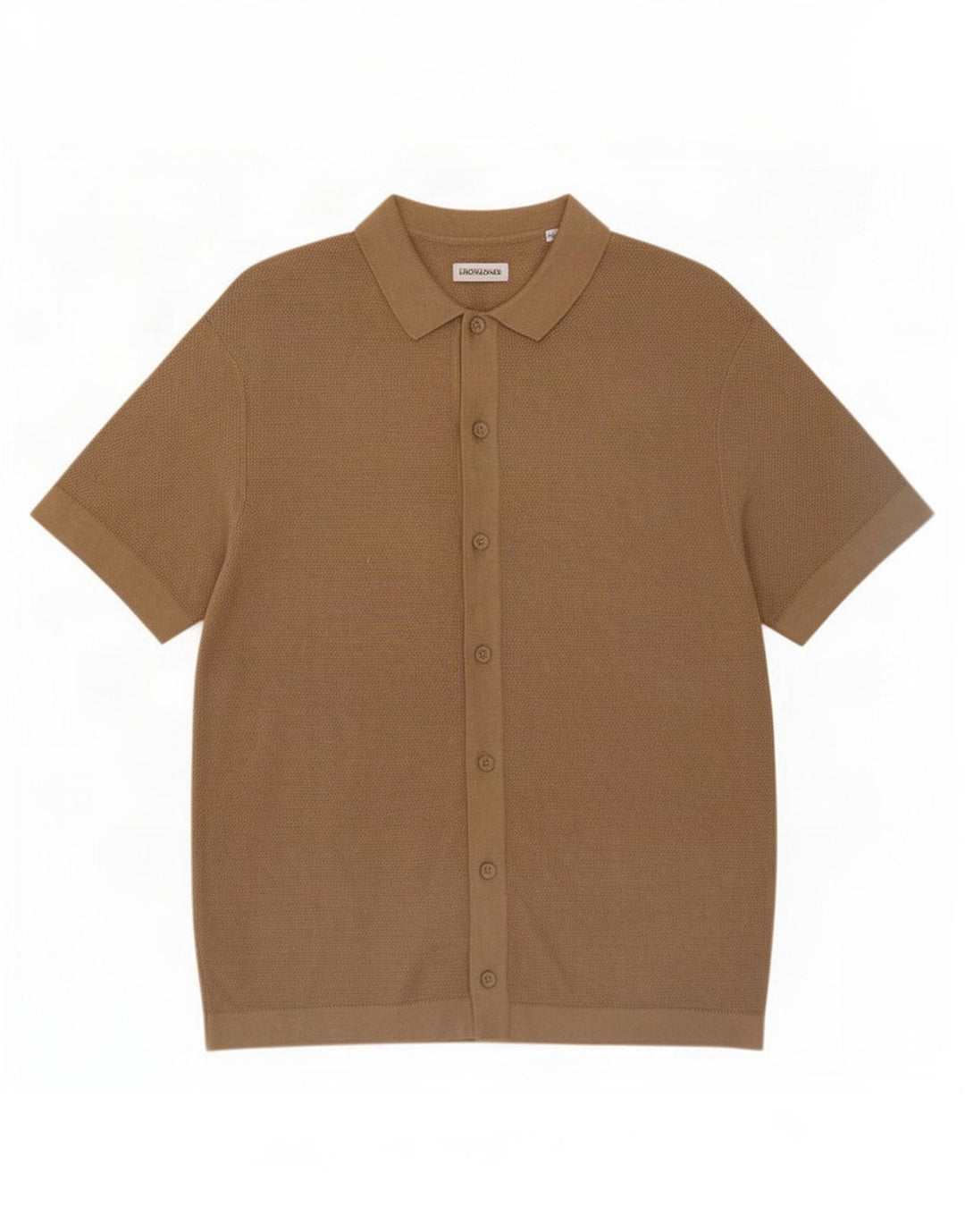 Jack & Jones Mens Short Sleeve Shirt Medium Beige Cotton