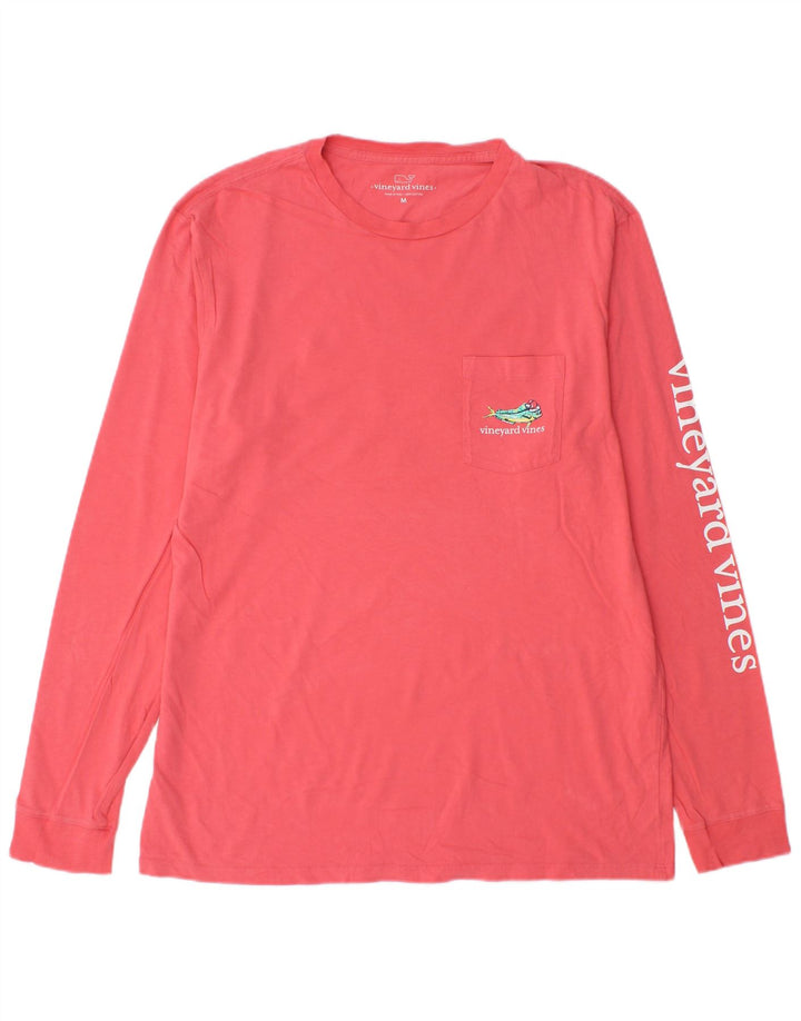 Vineyard Vines Mens Graphic Top Long Sleeve Medium Pink Cotton