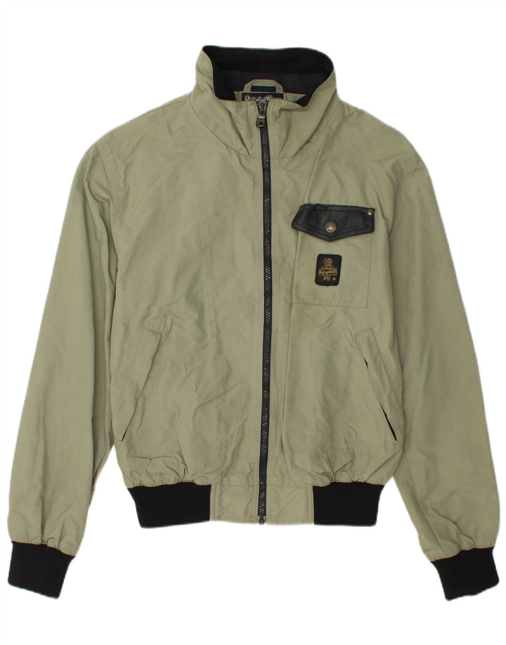 REFRIGIWEAR Mens Rain Jacket UK 36 Small Green Colourblock Polyamide