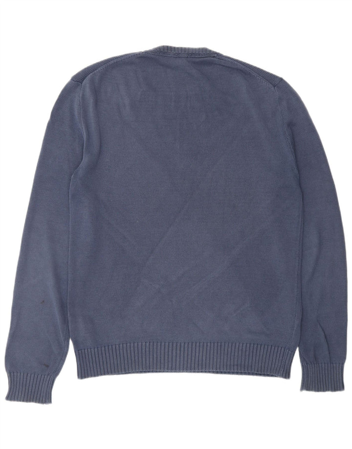 HACKETT Mens Crew Neck Jumper Sweater Medium Navy Blue Cotton