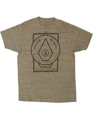 VOLCOM Mens Graphic T-Shirt Top Large Khaki Flecked Cotton