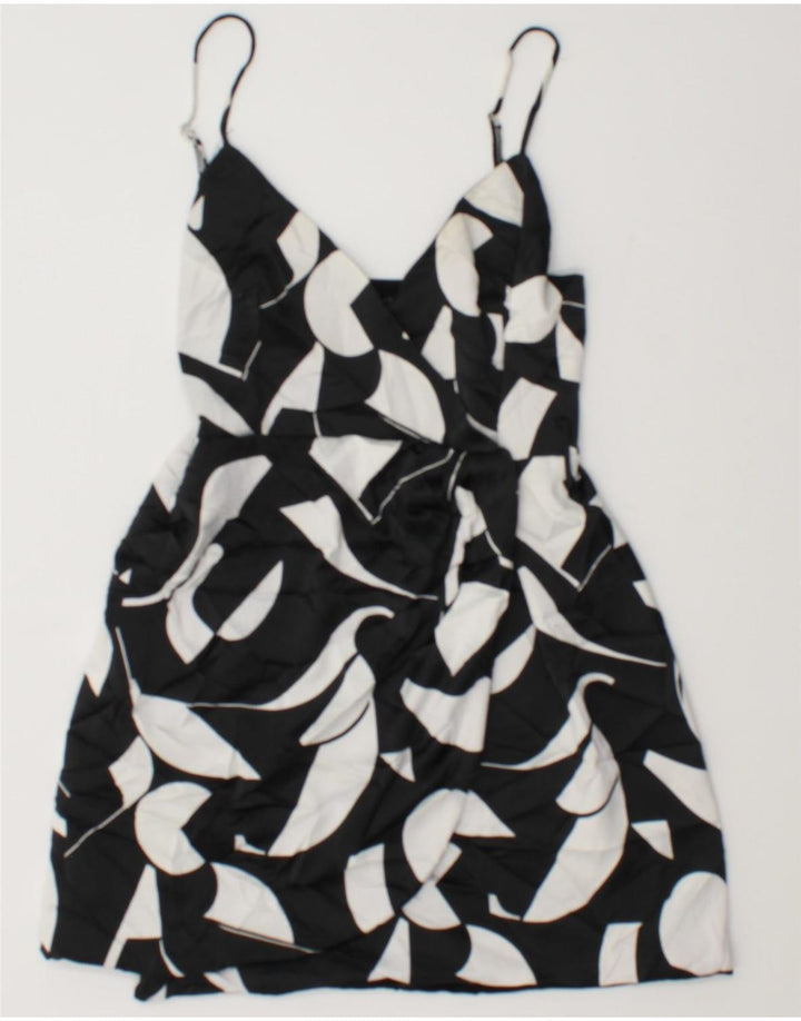 Zara Womens Mini Sundress UK 8 Small Black Geometric