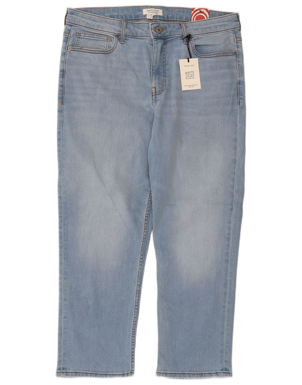 White Stuff Womens Straight Cropped Jeans UK 16 Large W36 L25 Blue Cotton