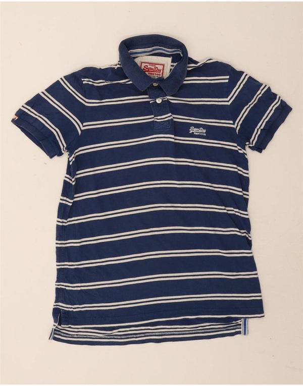 Superdry Mens Polo Shirt Large Blue Striped