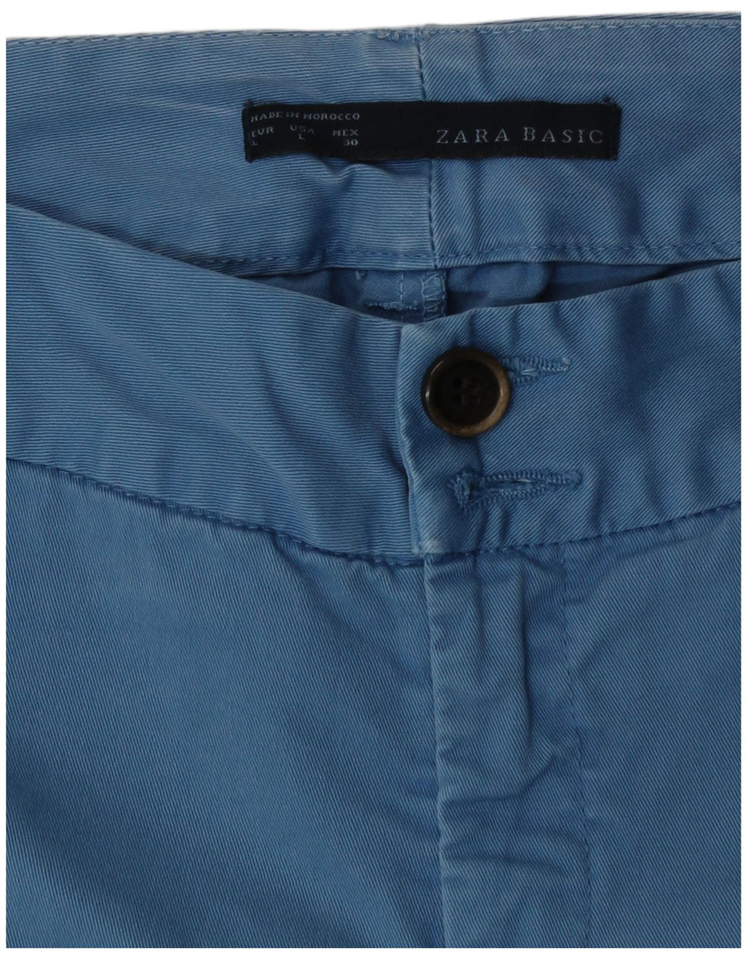 Zara Womens Chino Shorts Large W30 Blue Cotton