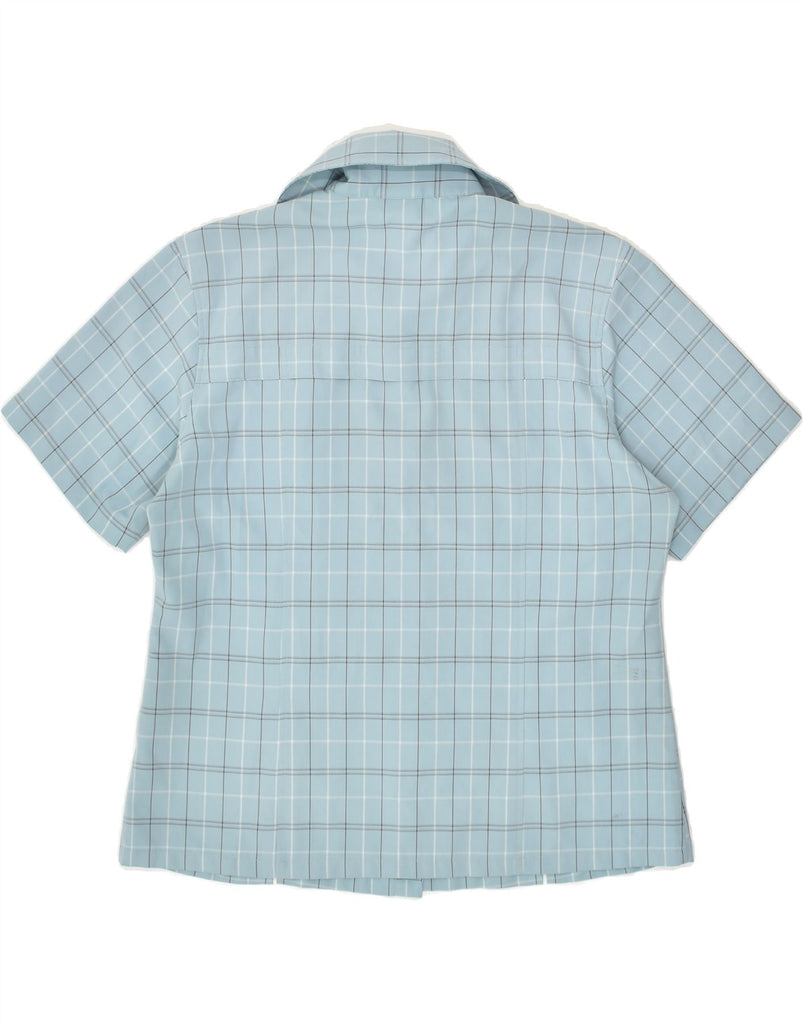 JACK WOLFSKIN Womens Short Sleeve Shirt UK 14/16 Large Blue Check | Vintage Jack Wolfskin | Thrift | Second-Hand Jack Wolfskin | Used Clothing | Messina Hembry 