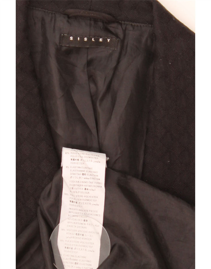 Sisley Womens Longline Sleeveless Blazer Jacket UK 12 Medium Black