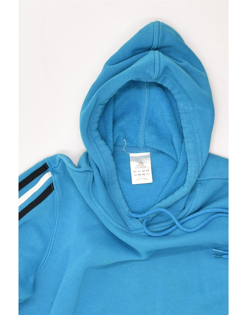 ADIDAS Womens Hoodie Jumper UK 18 XL Blue Cotton | Vintage Adidas | Thrift | Second-Hand Adidas | Used Clothing | Messina Hembry 