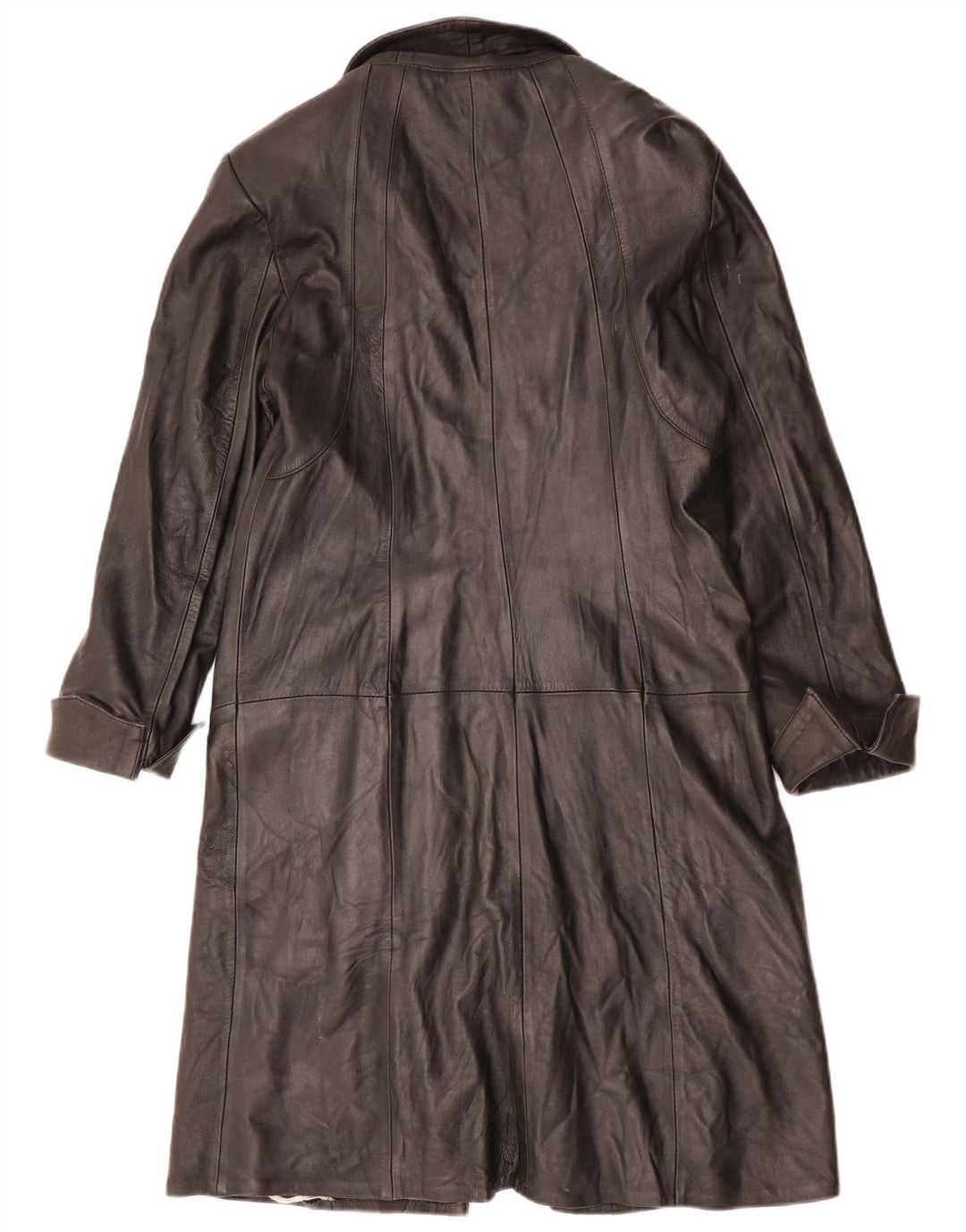 Vintage Womens Leather Coat UK 12 Medium Black Leather