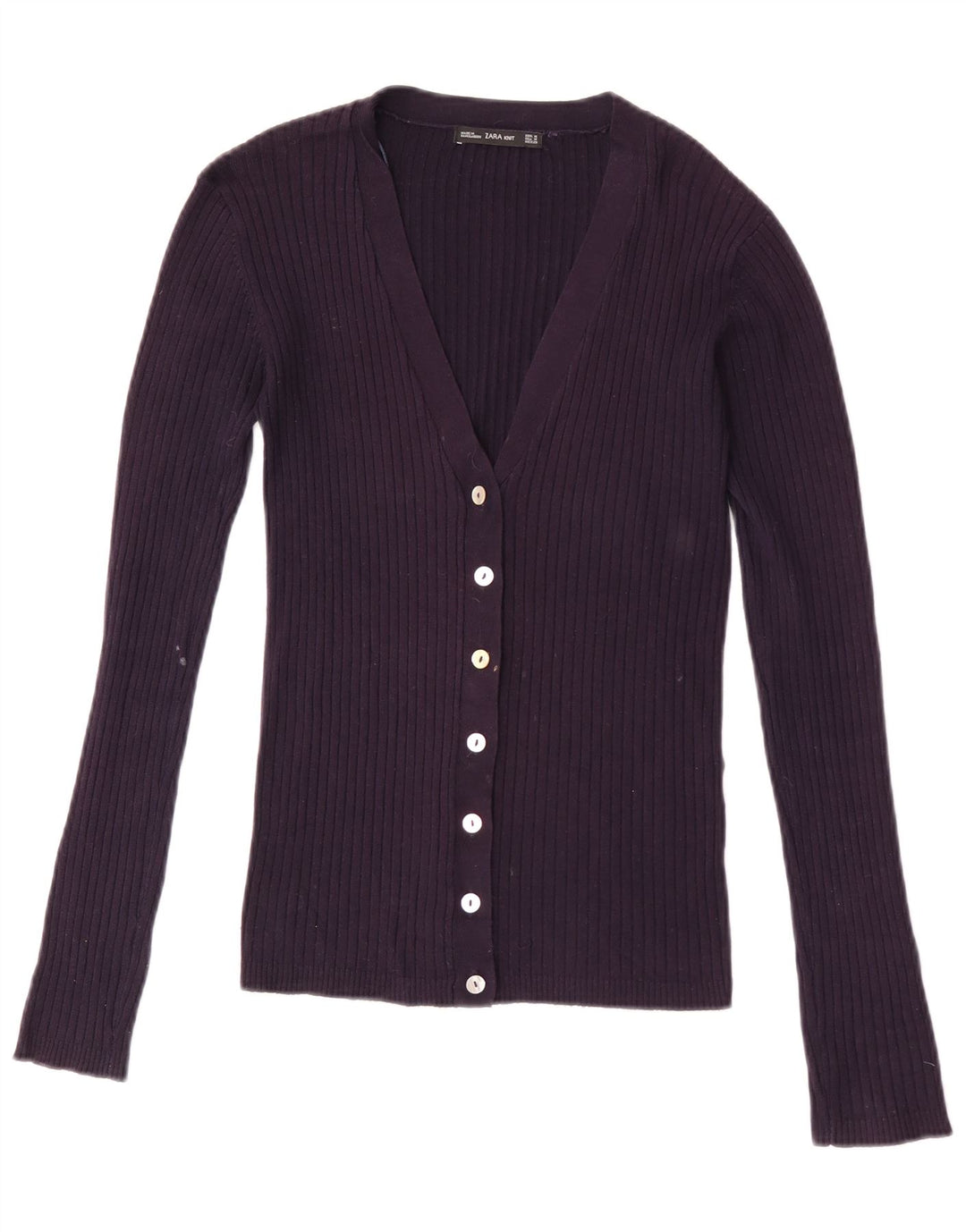 Zara Womens Cardigan Sweater UK 12 Medium Purple