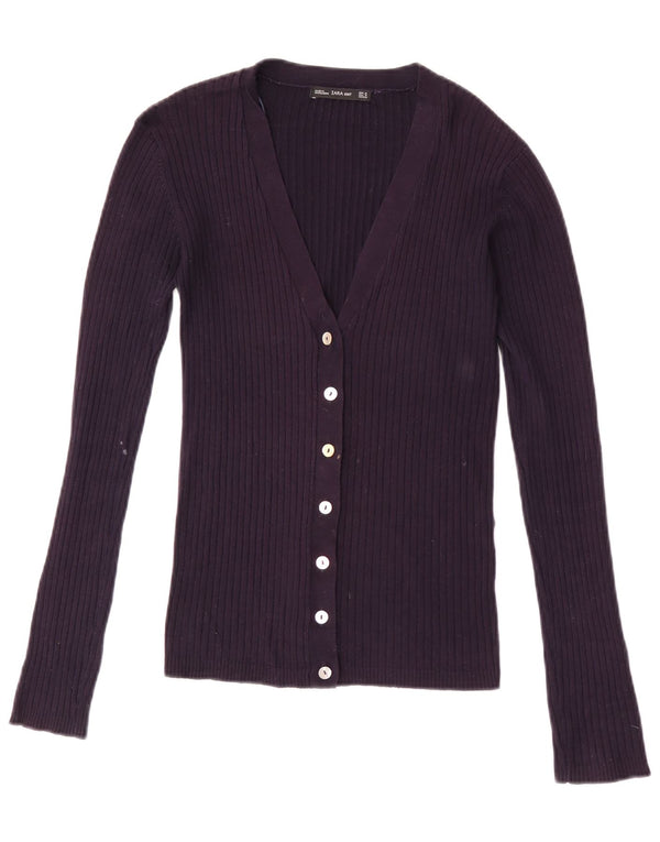Zara Womens Cardigan Sweater UK 12 Medium Purple