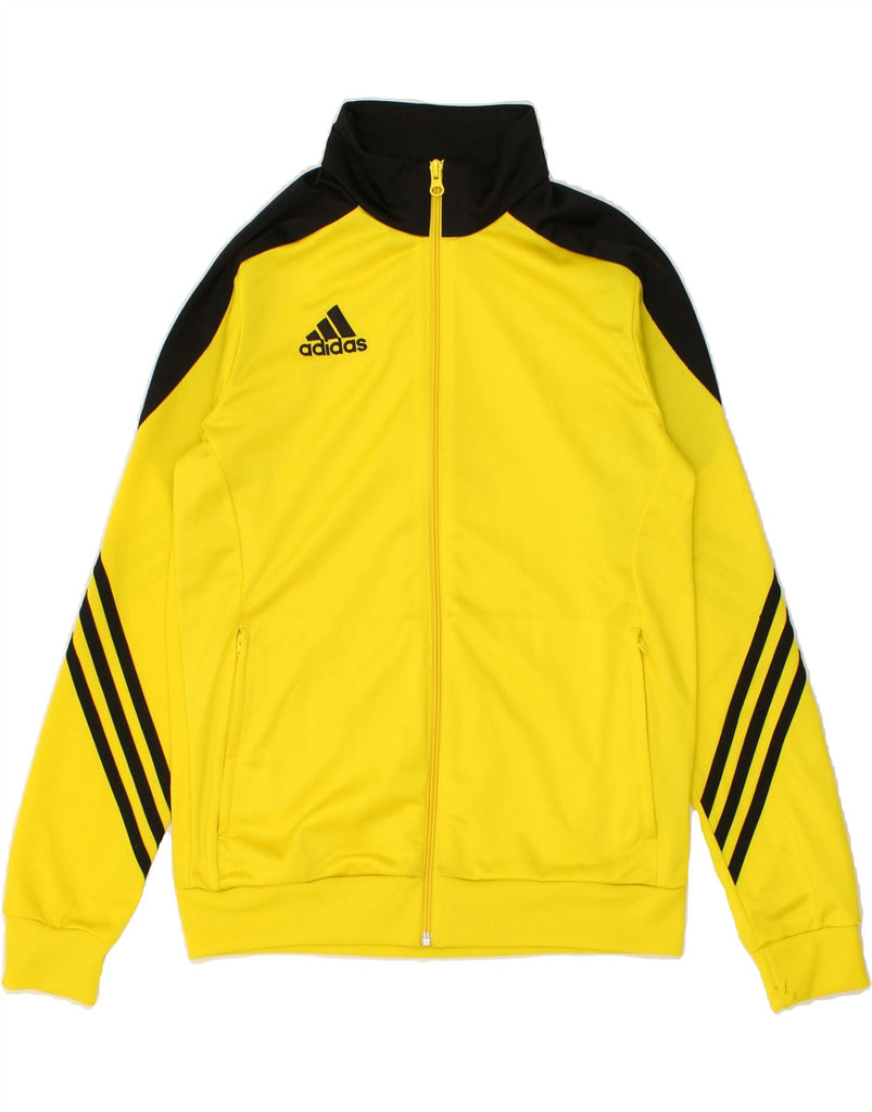 ADIDAS Boys Zip Hoodie Sweater 13-14 Years XL Yellow Colourblock Polyester | Vintage Adidas | Thrift | Second-Hand Adidas | Used Clothing | Messina Hembry 