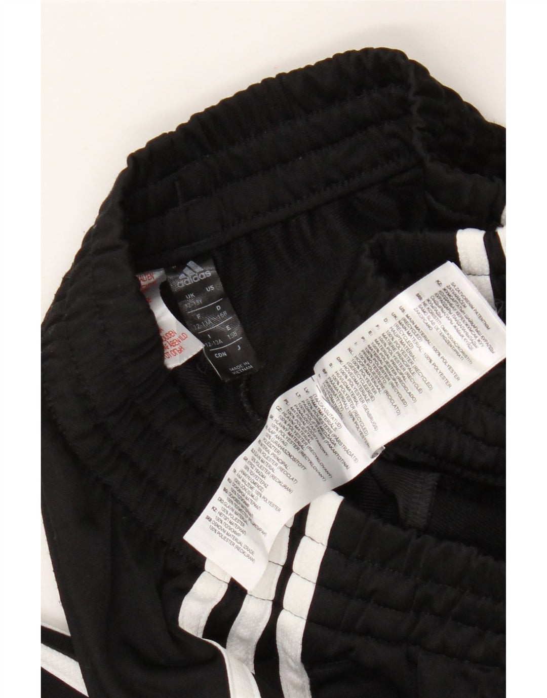 Adidas Boys Tracksuit Trousers Joggers 12-13 Years Black Polyester