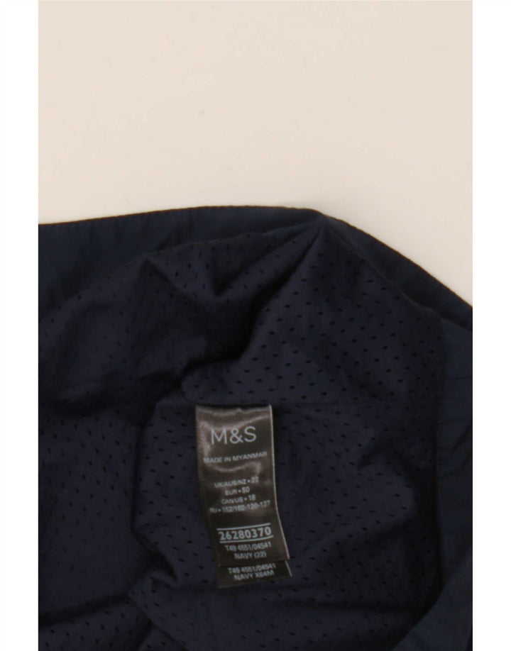 Marks & Spencer Womens Hooded Parka Jacket UK 22 3XL Navy Blue Polyester
