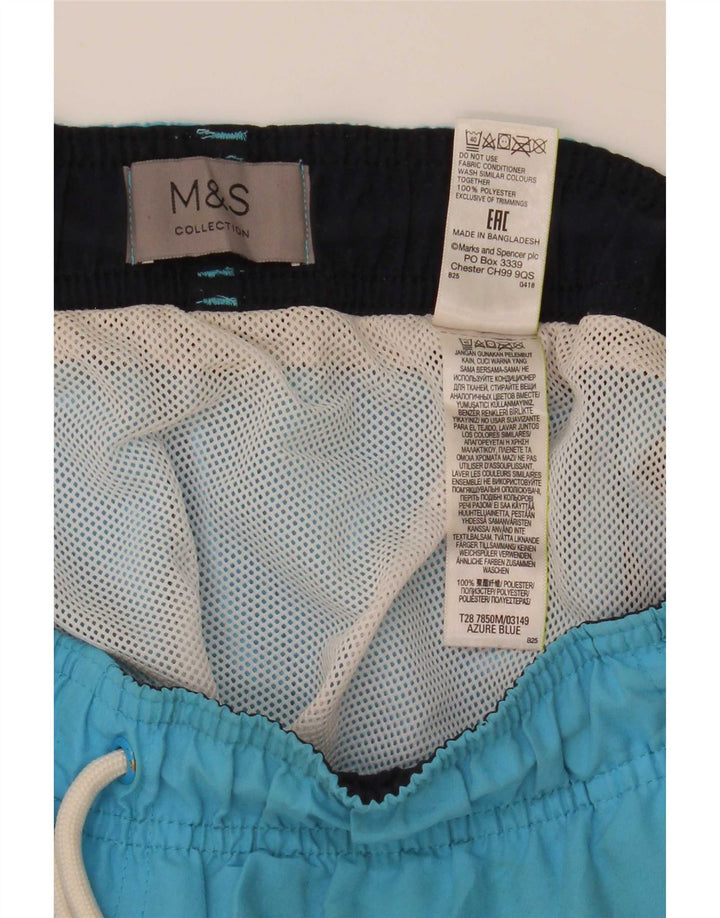 Marks & Spencer Mens Swimming Shorts Large  Blue Polyester