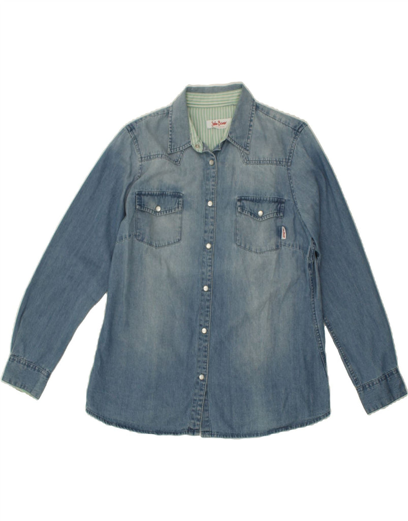 JOHN BANER Womens Denim Shirt UK 16 Large Blue Cotton Vintage John Baner and Second-Hand John Baner from Messina Hembry 