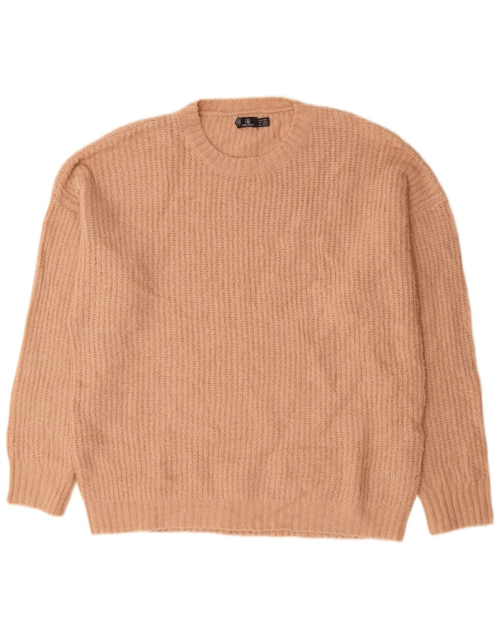 Volcom Womens Oversized Crew Neck Jumper Sweater UK 12/14 Medium Pink