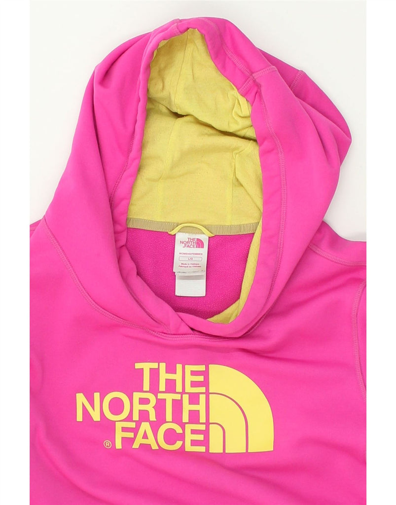 THE NORTH FACE Womens Graphic Hoodie Jumper UK 14 Large Pink Polyester | Vintage The North Face | Thrift | Second-Hand The North Face | Used Clothing | Messina Hembry 