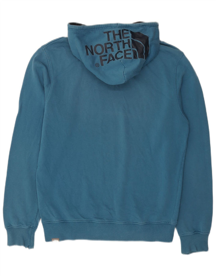 The North Face Mens Graphic Hoodie Jumper Medium Blue Cotton