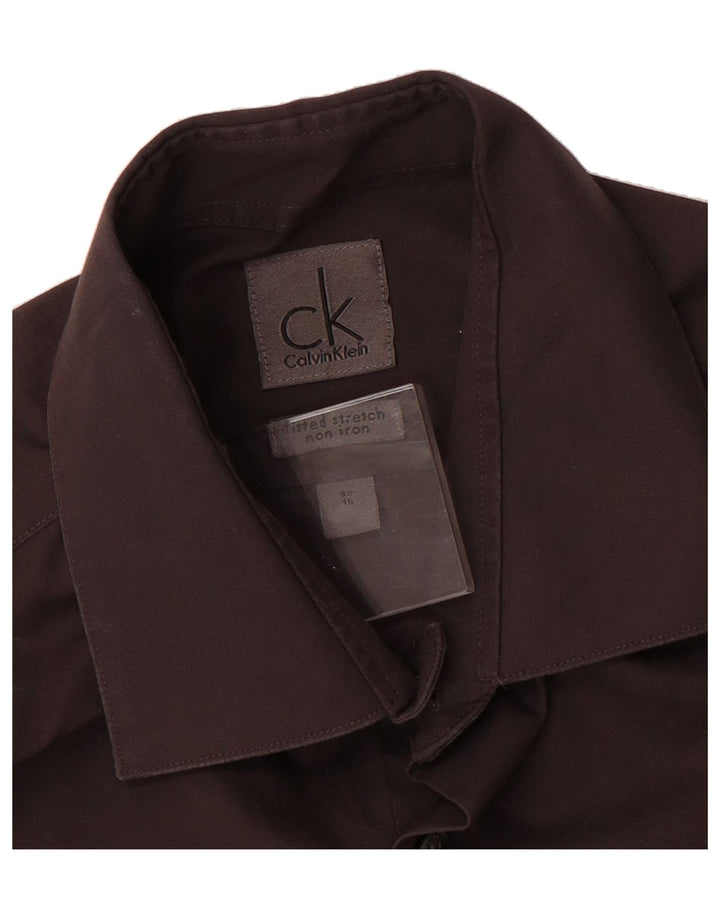 CALVIN KLEIN Mens Shirt Size 39 15 Medium Brown Cotton Vintage Calvin Klein and Second-Hand Calvin Klein from Messina Hembry 