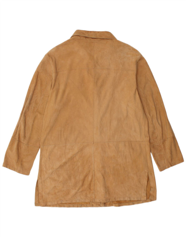 GIMO'S Womens Suede Jacket UK 12 Medium Beige