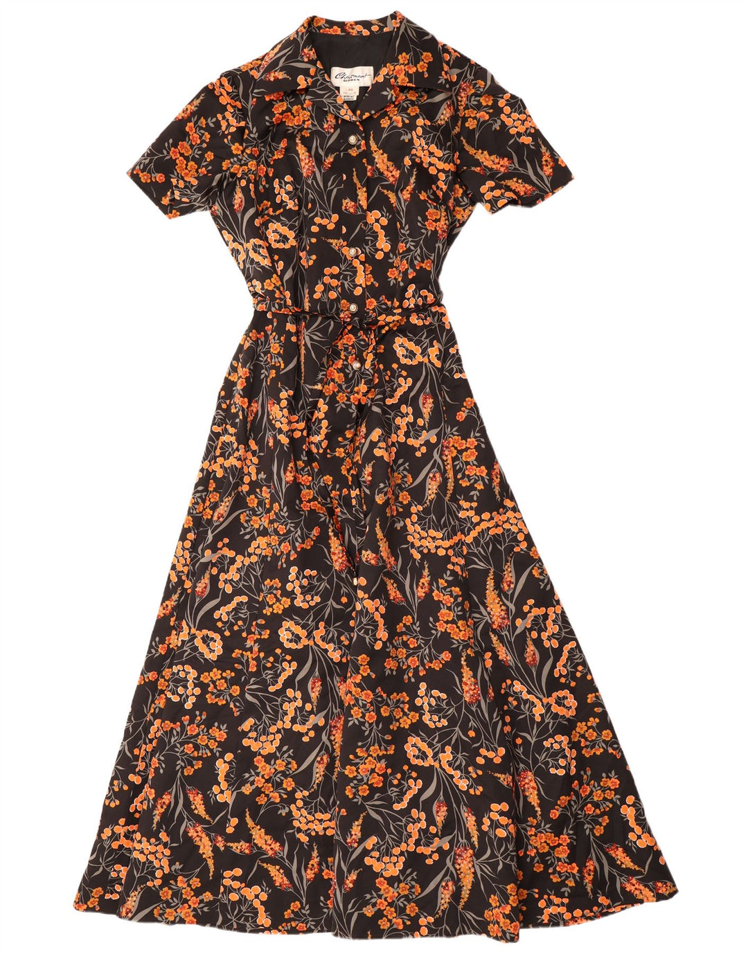 CHARMANT Womens Maxi Dress IT 44 Medium Black Floral Polyester