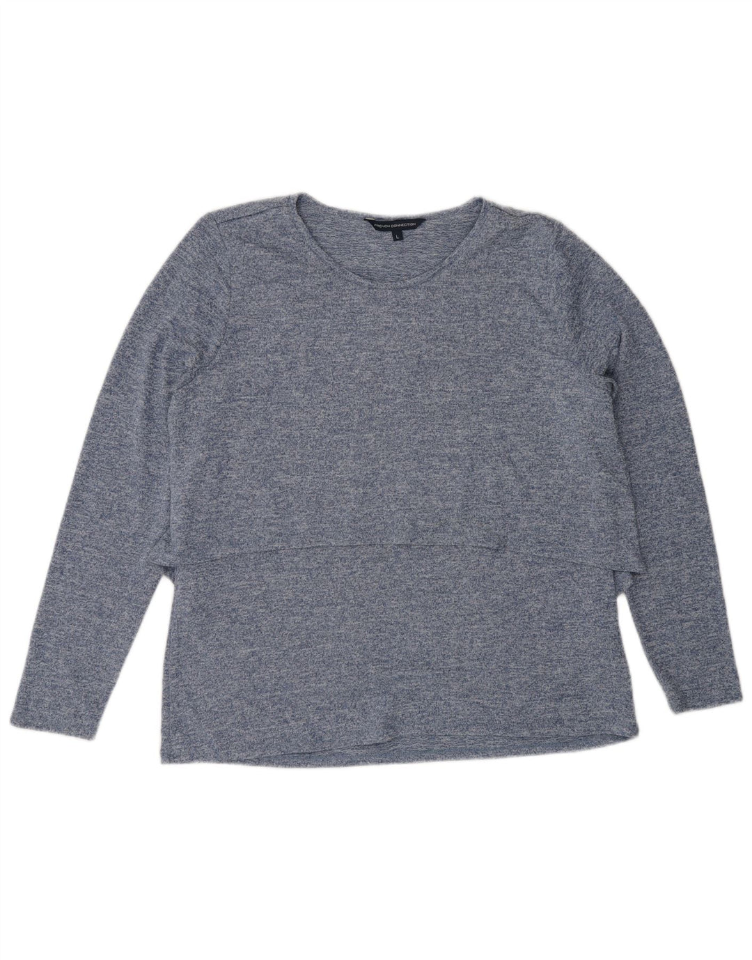 French Connection Womens Top Long Sleeve UK 16 Large Blue Flecked Polyester