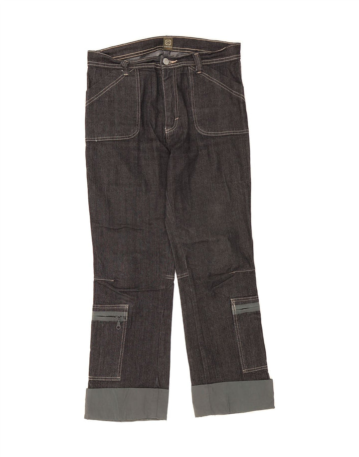 VINTAGE Womens Cargo Straight Jeans IT 40 Medium W30 L28 Black Cotton Vintage Vintage and Second-Hand Vintage from Messina Hembry 