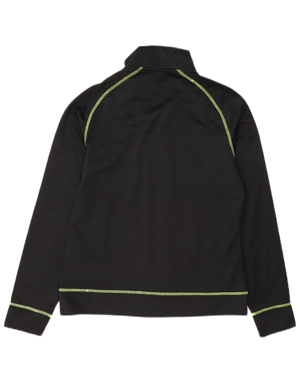 Asics Womens Tracksuit Top Jacket UK 12 Medium Black Polyester