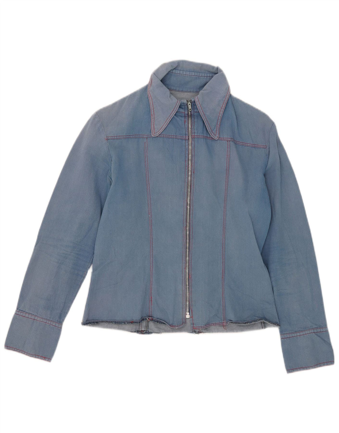 Vintage Womens Denim Shirt UK 10 Small Blue