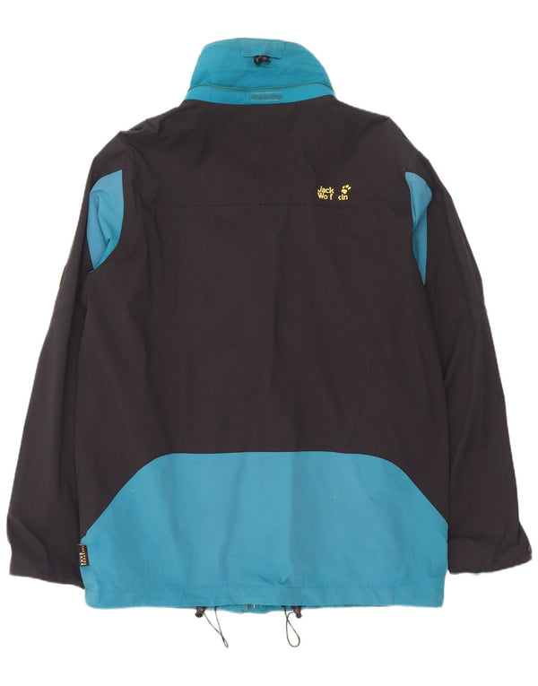 Jack Wolfskin Mens Rain Jacket UK 44/46 XL Blue Colourblock Polyamide