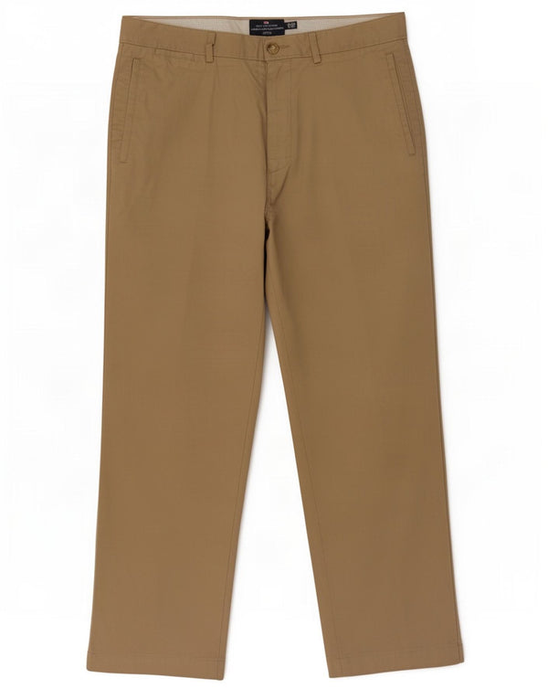 Marks & Spencer Mens Blue Harbour Straight Chino Trousers W34 L29 Beige