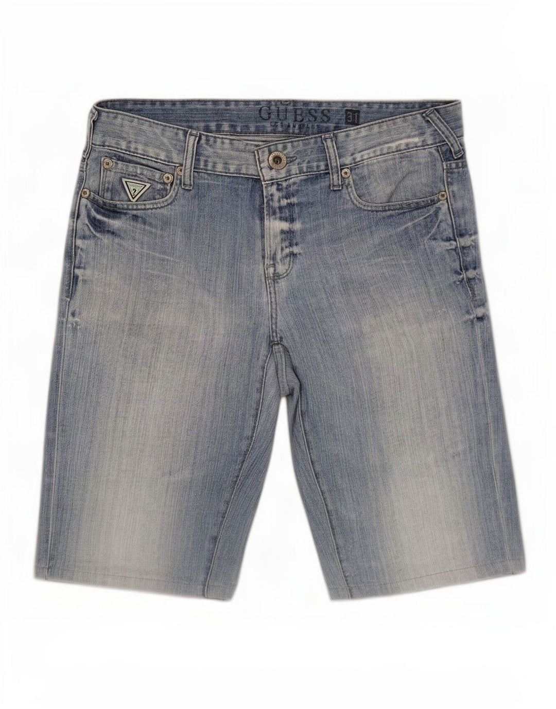 Guess Mens Slim Denim Shorts Medium W31 Blue Cotton