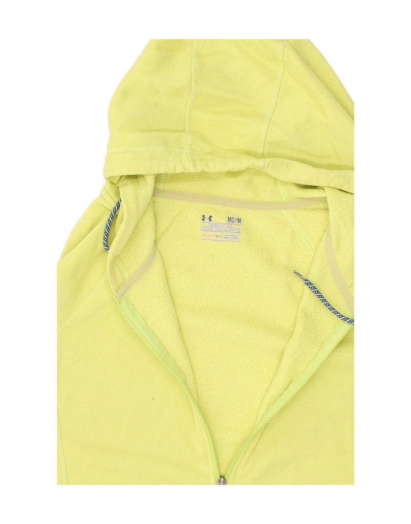 UNDER ARMOUR Womens Zip Hoodie Sweater UK 14 Medium Yellow Cotton | Vintage Under Armour | Thrift | Second-Hand Under Armour | Used Clothing | Messina Hembry 