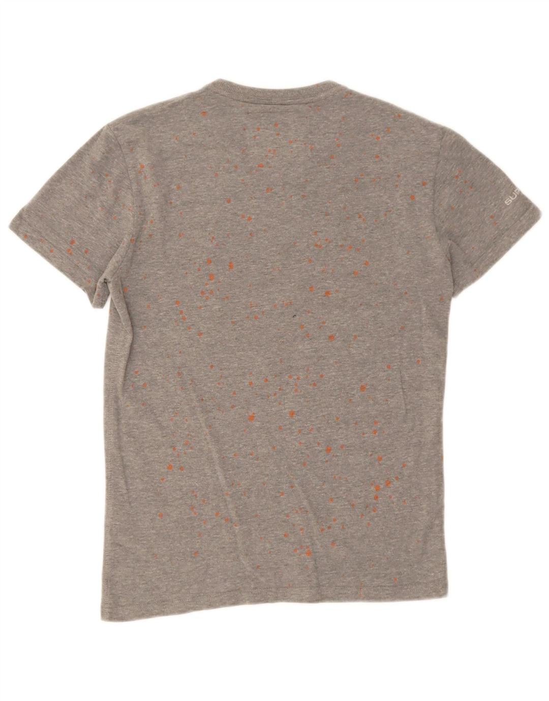Superdry Mens Graphic T-Shirt Top Small Grey Spotted Cotton
