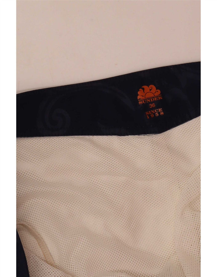 Sundek Mens Graphic Regular Swimming Shorts Large White Colourblock Beach