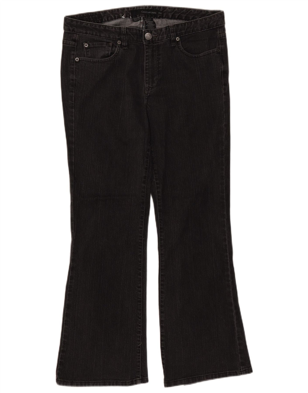 CALVIN KLEIN Womens Ultimate Bootcut Jeans W31 L28 Black Cotton
