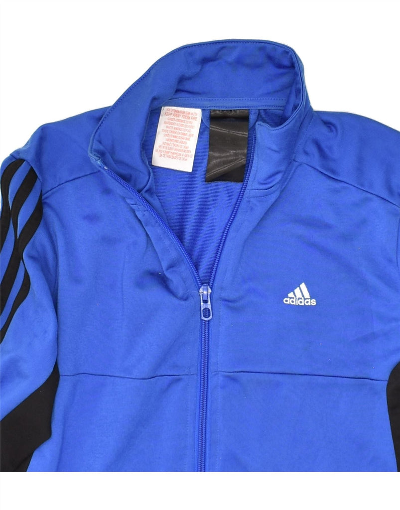 ADIDAS Boys Tracksuit Top Jacket 11-12 Years Blue Colourblock Polyester | Vintage Adidas | Thrift | Second-Hand Adidas | Used Clothing | Messina Hembry 