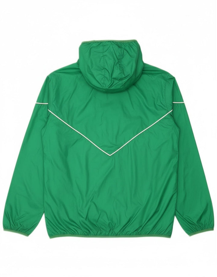 Adidas Mens Hooded Rain Jacket UK 38 Medium Green Nylon