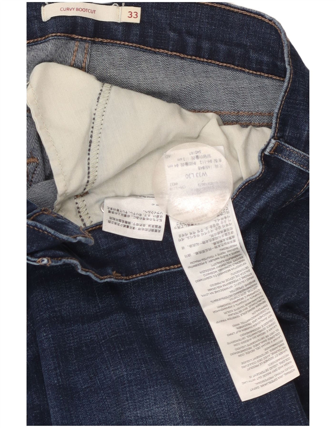 Levi's Womens Curvy Bootcut Jeans W33 L30 Blue Cotton